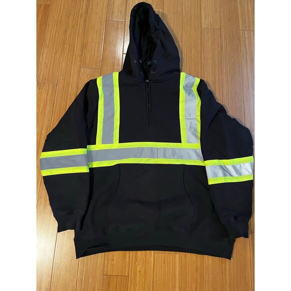 Aramark Reflective Pullover Sweatshirt Hoodie Jacket Men 2XL Utility Workwear - Picture 1 of 12
